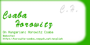 csaba horowitz business card